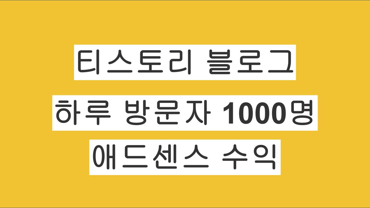 티스토리 블로그 일방문자 1000명일 때의 애드센스 수익공개